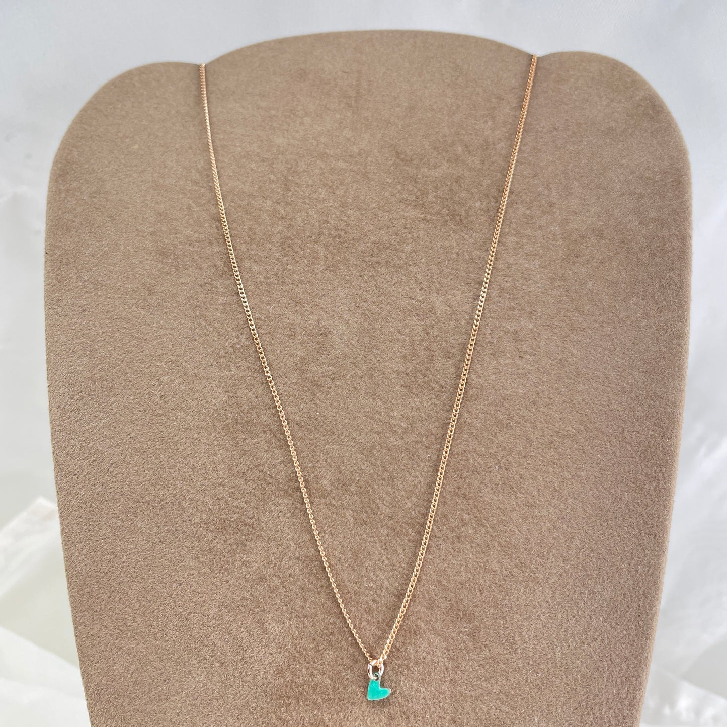 Collana choker grumette micro cuore allungato da 0,4 mm smaltato tiffani cm 35 - Lumiere Bijoux