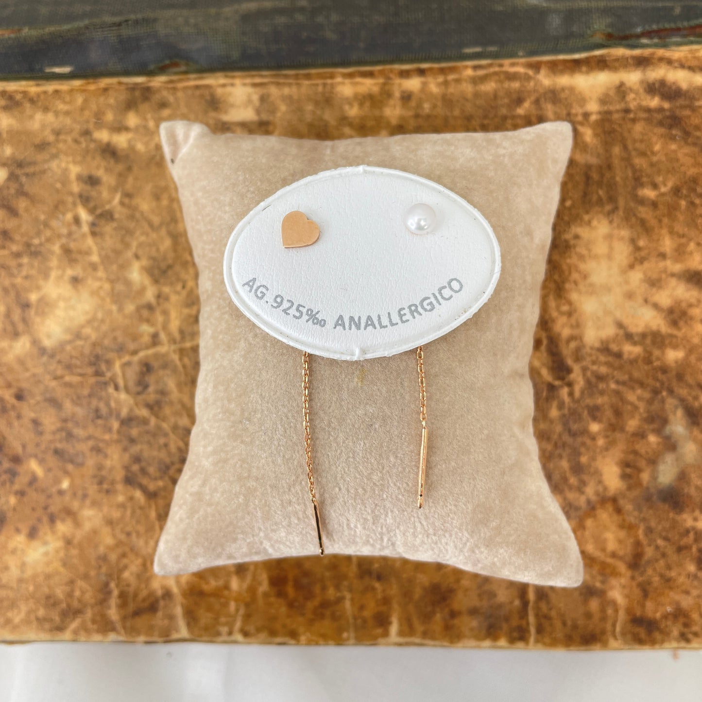 Coppia orecchini a lobo stella cuore o perla con allungo di catenella - Lumiere Bijoux