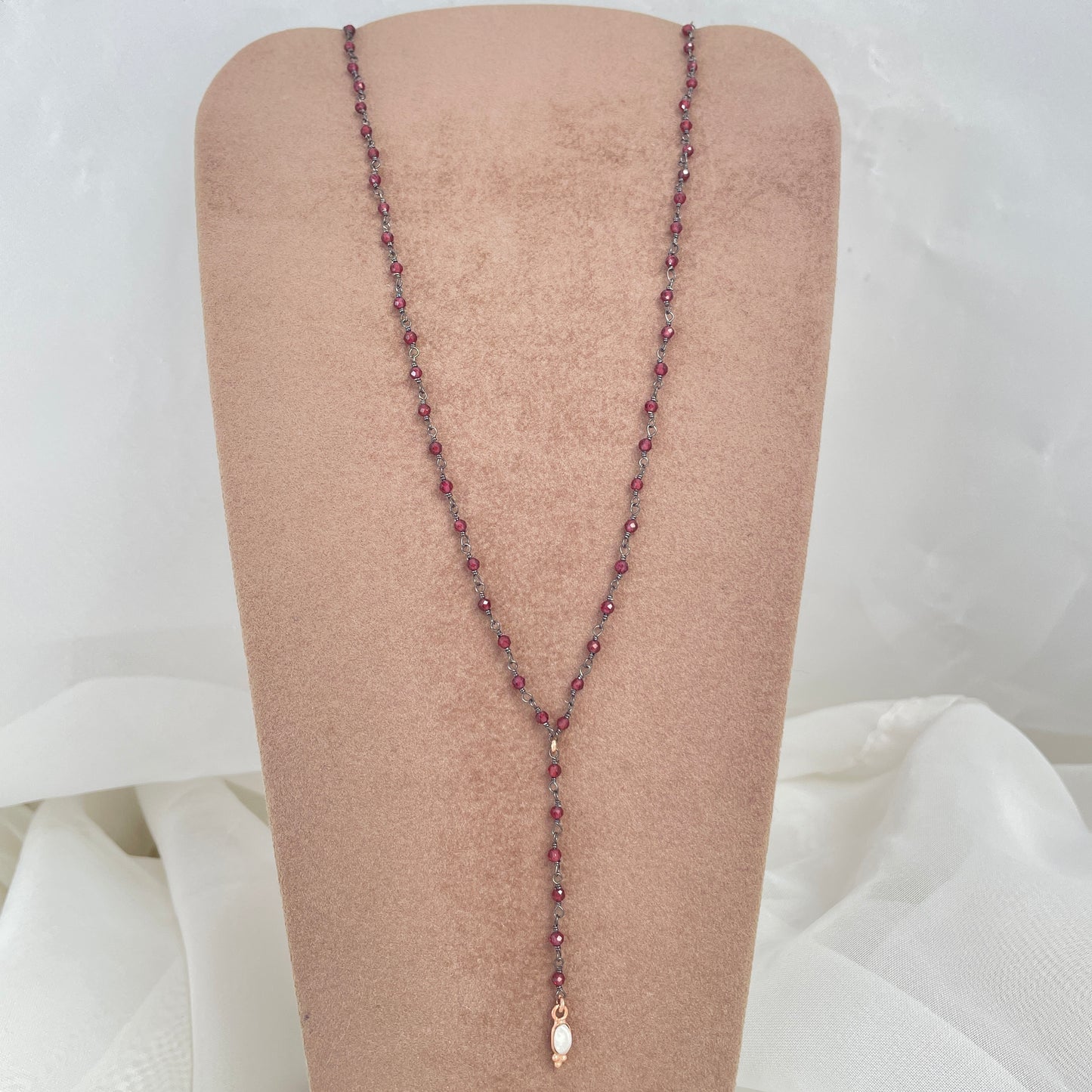 Collana micro cristalli cm 45 con allungo e pietra di Parigi - Lumiere Bijoux