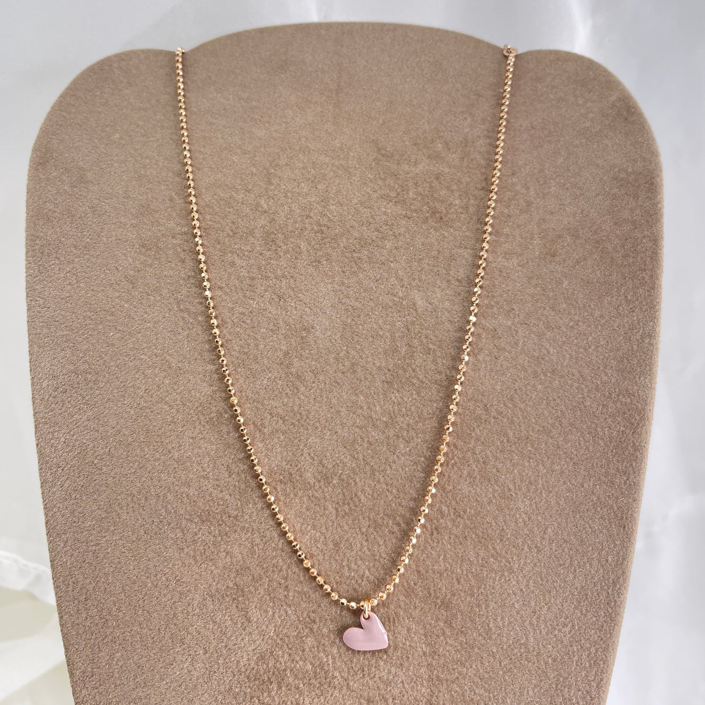 Collana choker militare diamantata cuore sweet da 0,8 mm smaltato cm 35 - Lumiere Bijoux