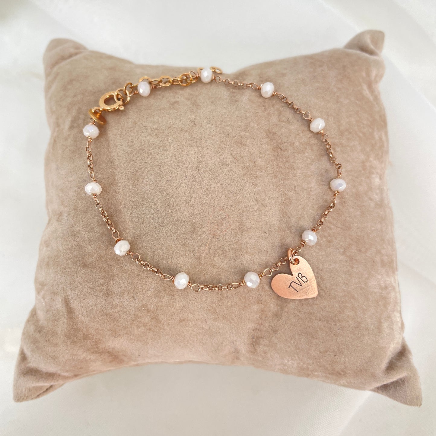 Bracciale cristalli cuore o cialdina satinata cm 17 - pezzi unici - Lumiere Bijoux