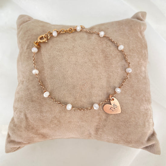 Bracciale cristalli cuore o cialdina satinata cm 17 - pezzi unici - Lumiere Bijoux