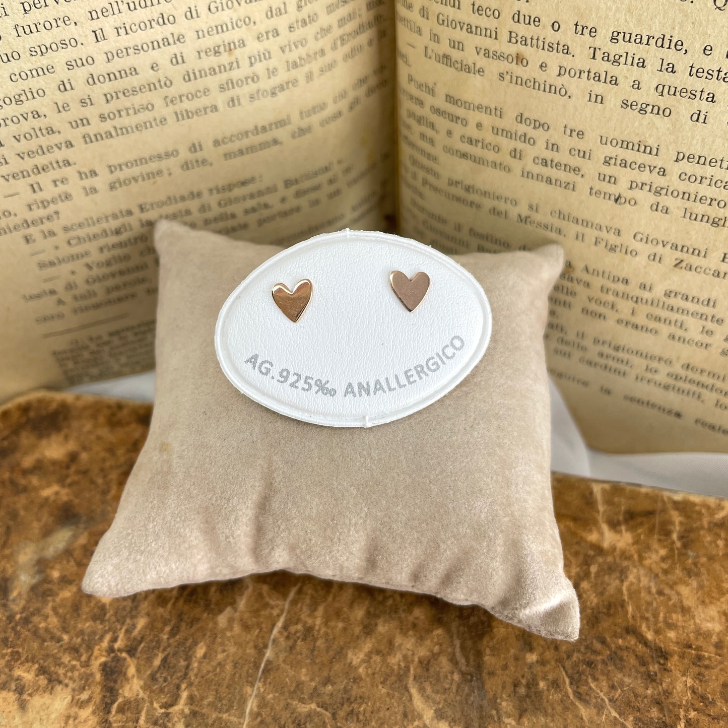 Coppia orecchini a lobo micro cuore sweet 0,5 mm - Lumiere Bijoux