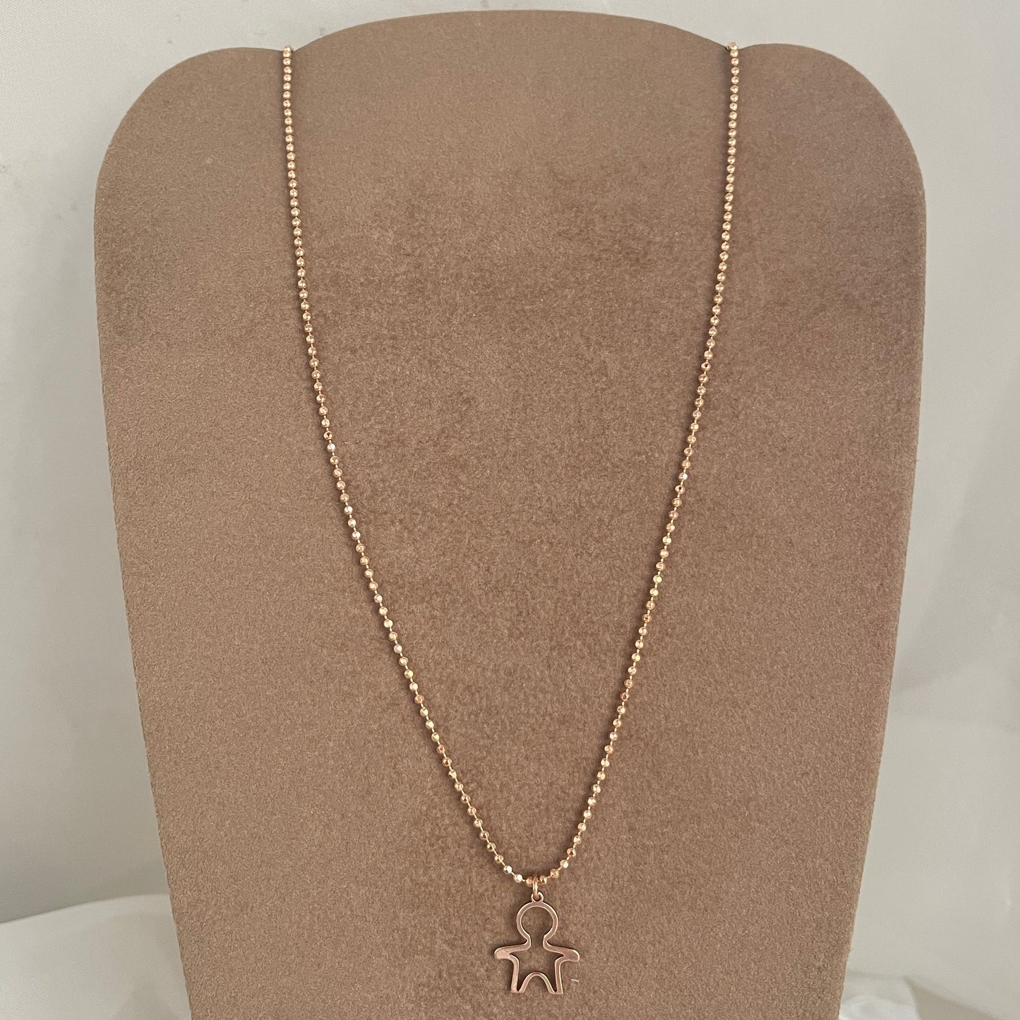 Collana catena militare diamantata cm 40 con bimbo vuoto da 1,5 cm
