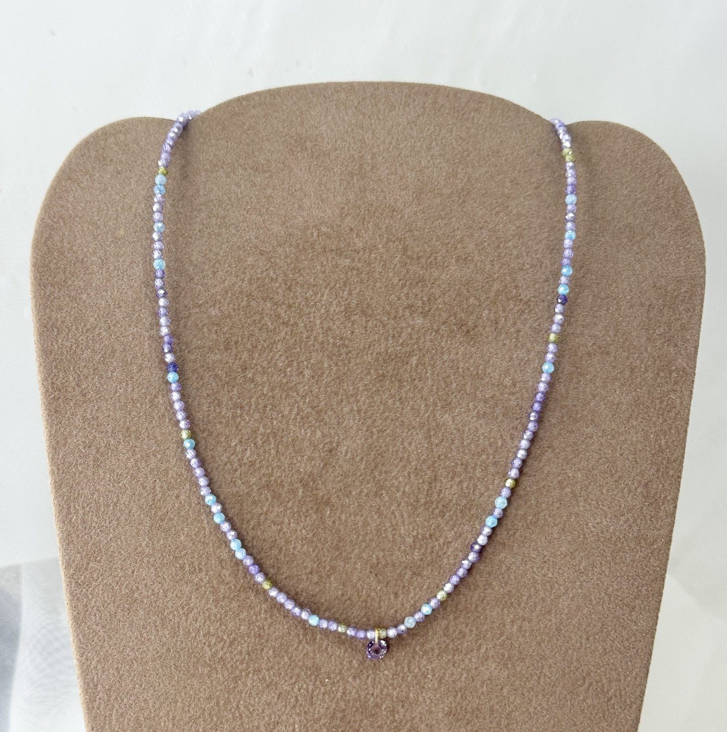 Collana cristalli lilla o rosa 35 cm - Lumiere Bijoux