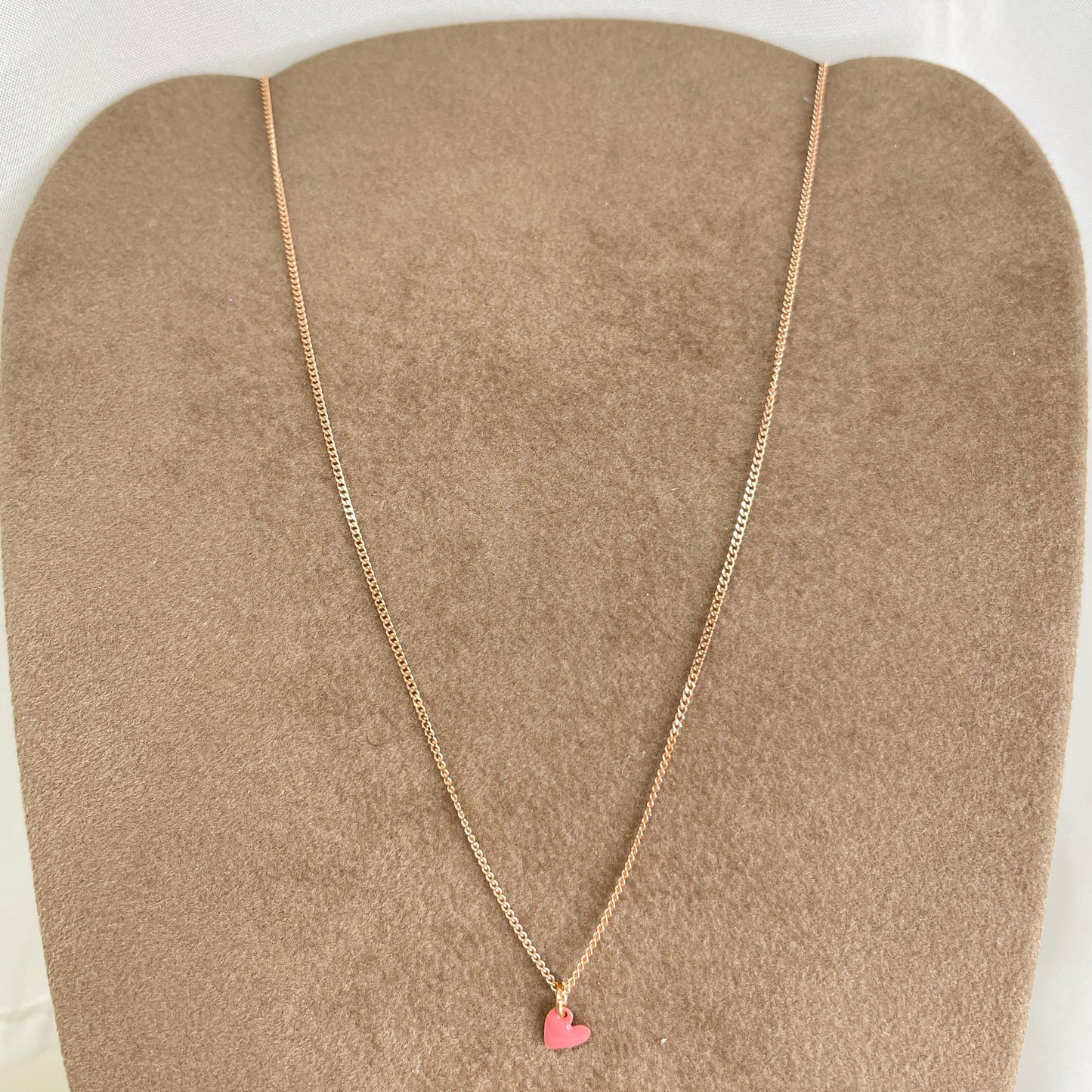 Collana choker grumette con micro cuore sweet da 0,5 mm smaltato 35 cm - Lumiere Bijoux