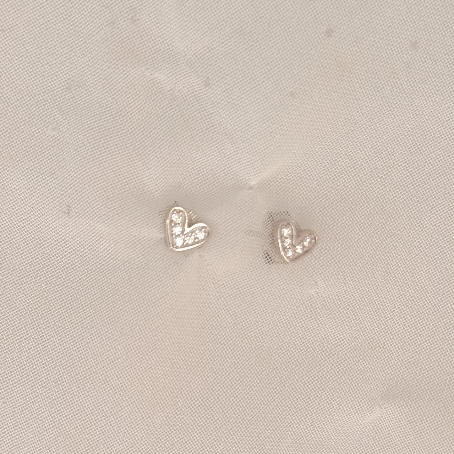 Coppia orecchini lobo cuore coccoloso zirconi bianchi da 0,5 mm - Lumiere Bijoux