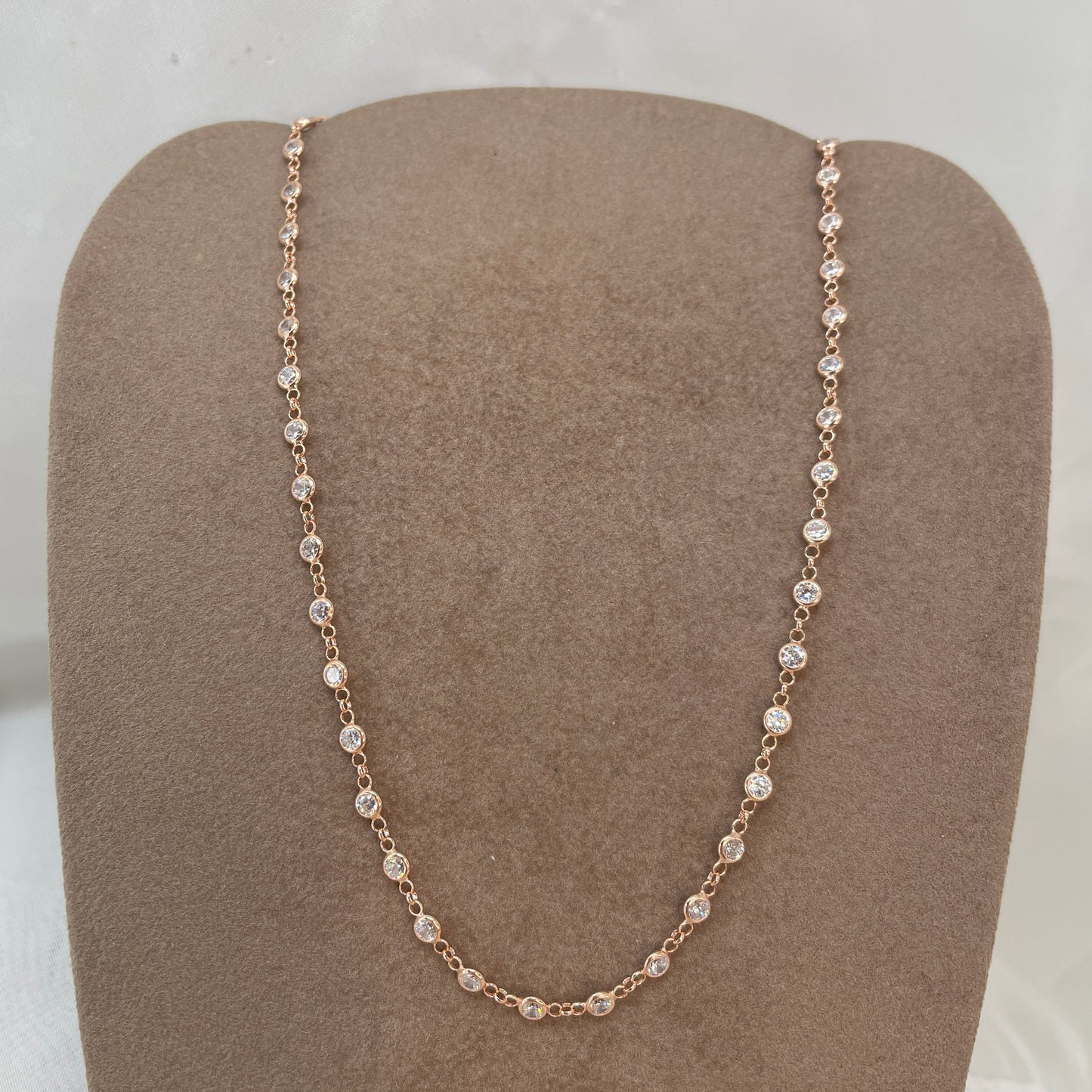 Collana zirconi tondi cm 33 - Lumiere Bijoux