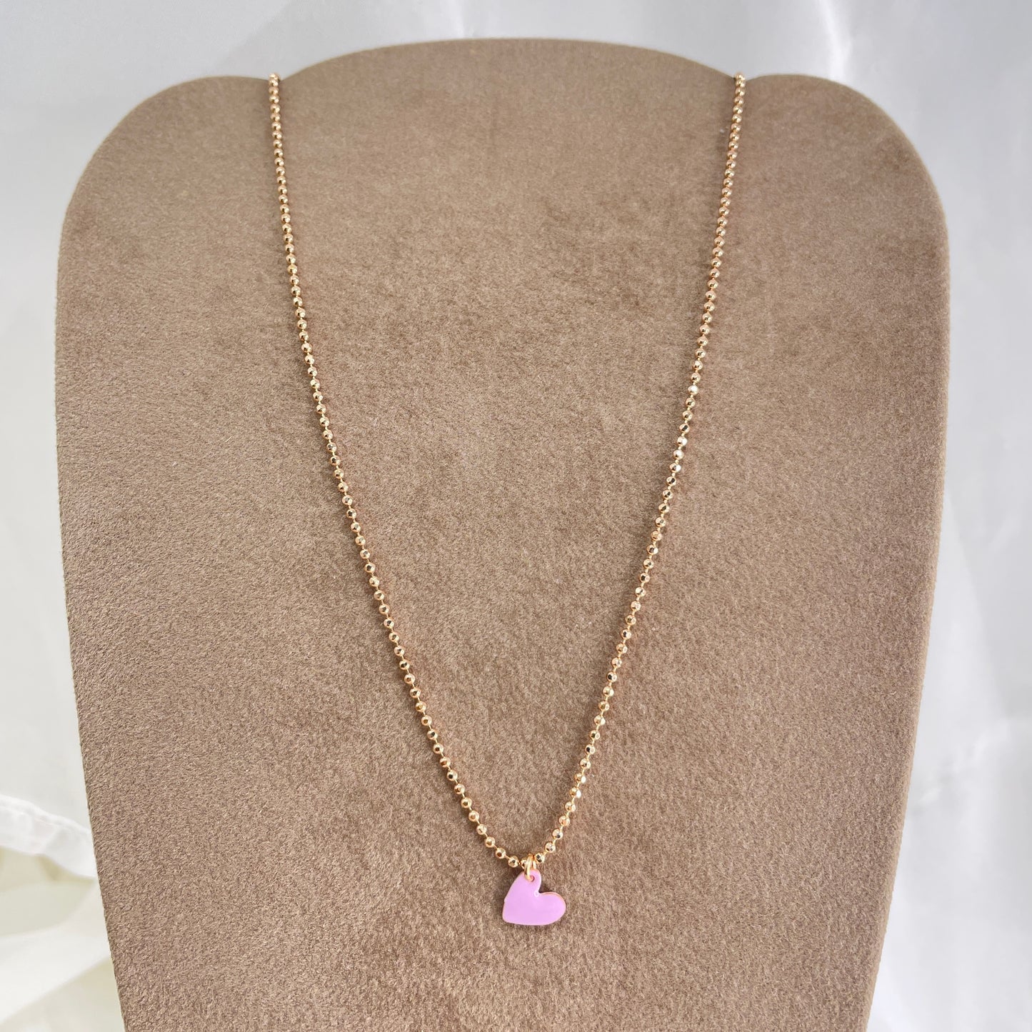 Collana choker militare diamantata cuore sweet da 0,8 mm smaltato cm 35 - Lumiere Bijoux