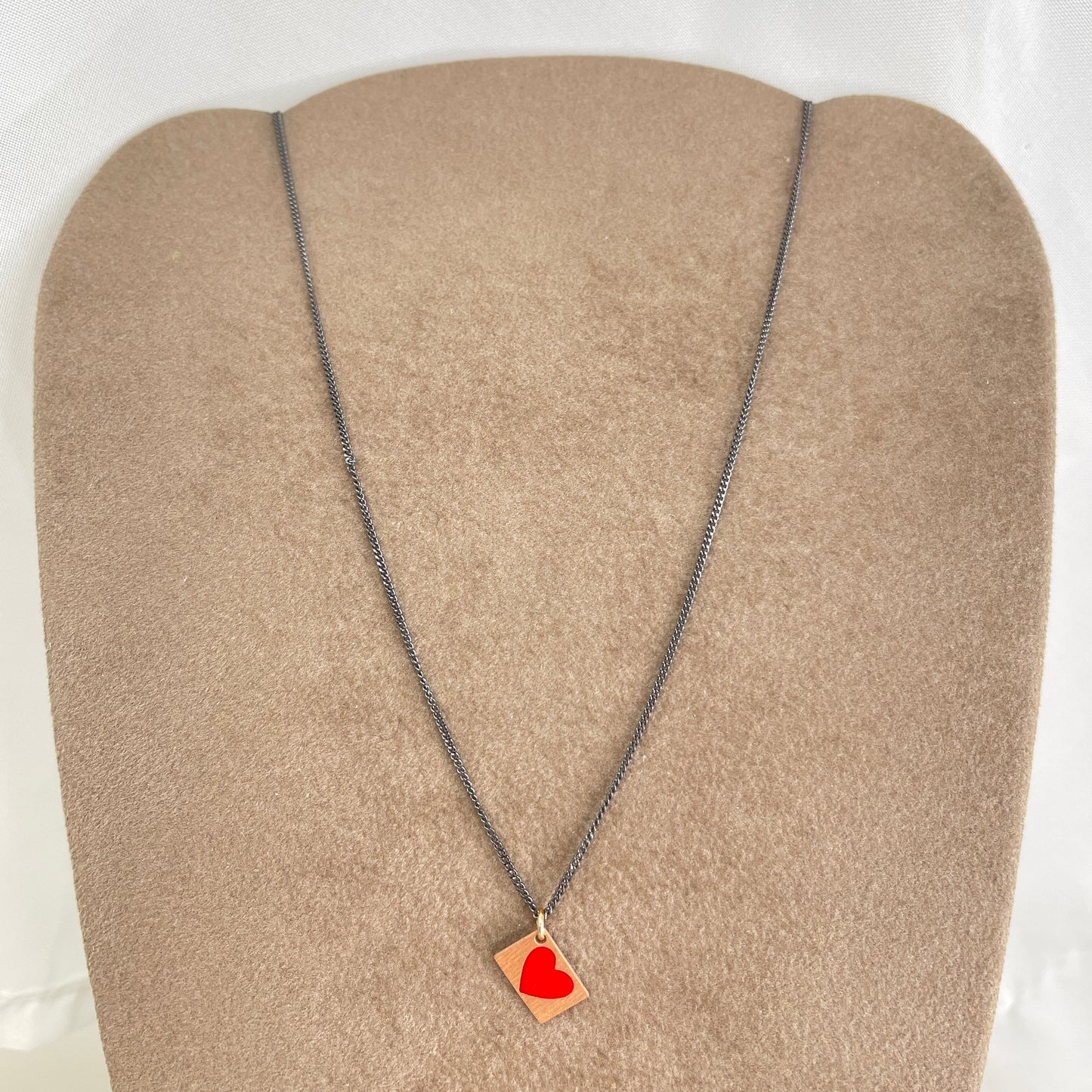 Collana choker grumette rutenio con busta dell’amore da 0,8 mm cuoricino smaltato cm 35 - Lumiere Bijoux