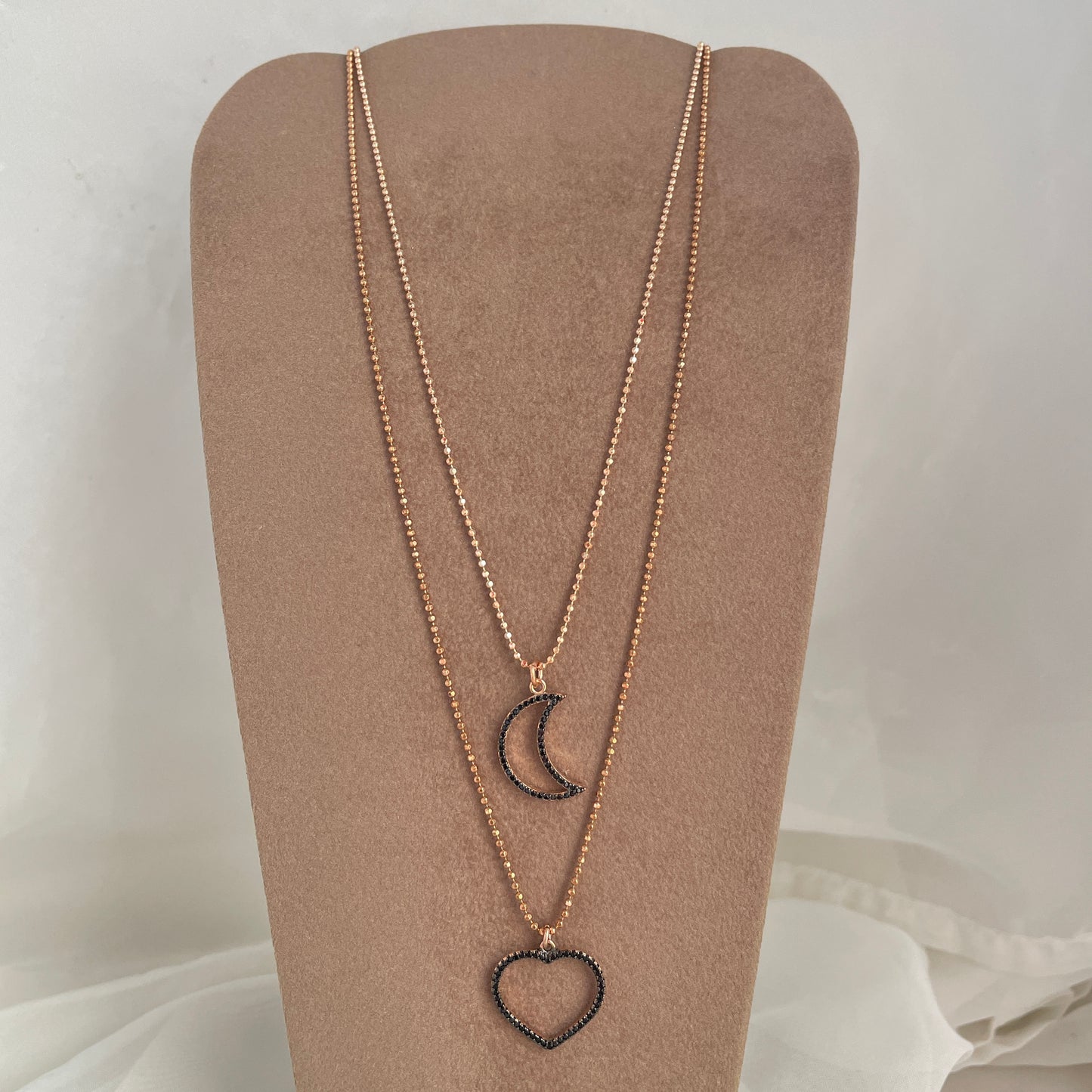 Collana catena militare diamantata cm 50 con soggetto di zirconi da 2 cm - Lumiere Bijoux