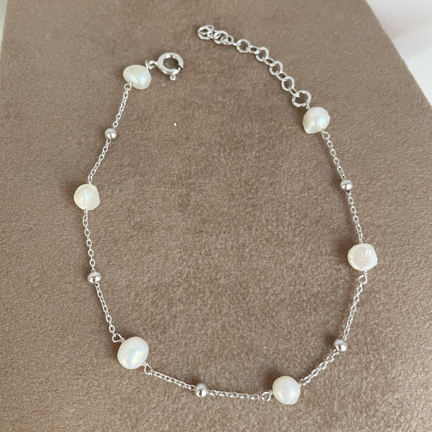 Bracciale perle rosè o argento bianco cm 17 - pezzi unici - Lumiere Bijoux
