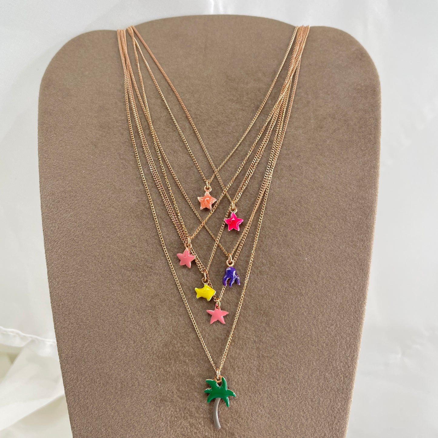 Collana choker grumette con soggetti marini smaltati cm 35 - Lumiere Bijoux