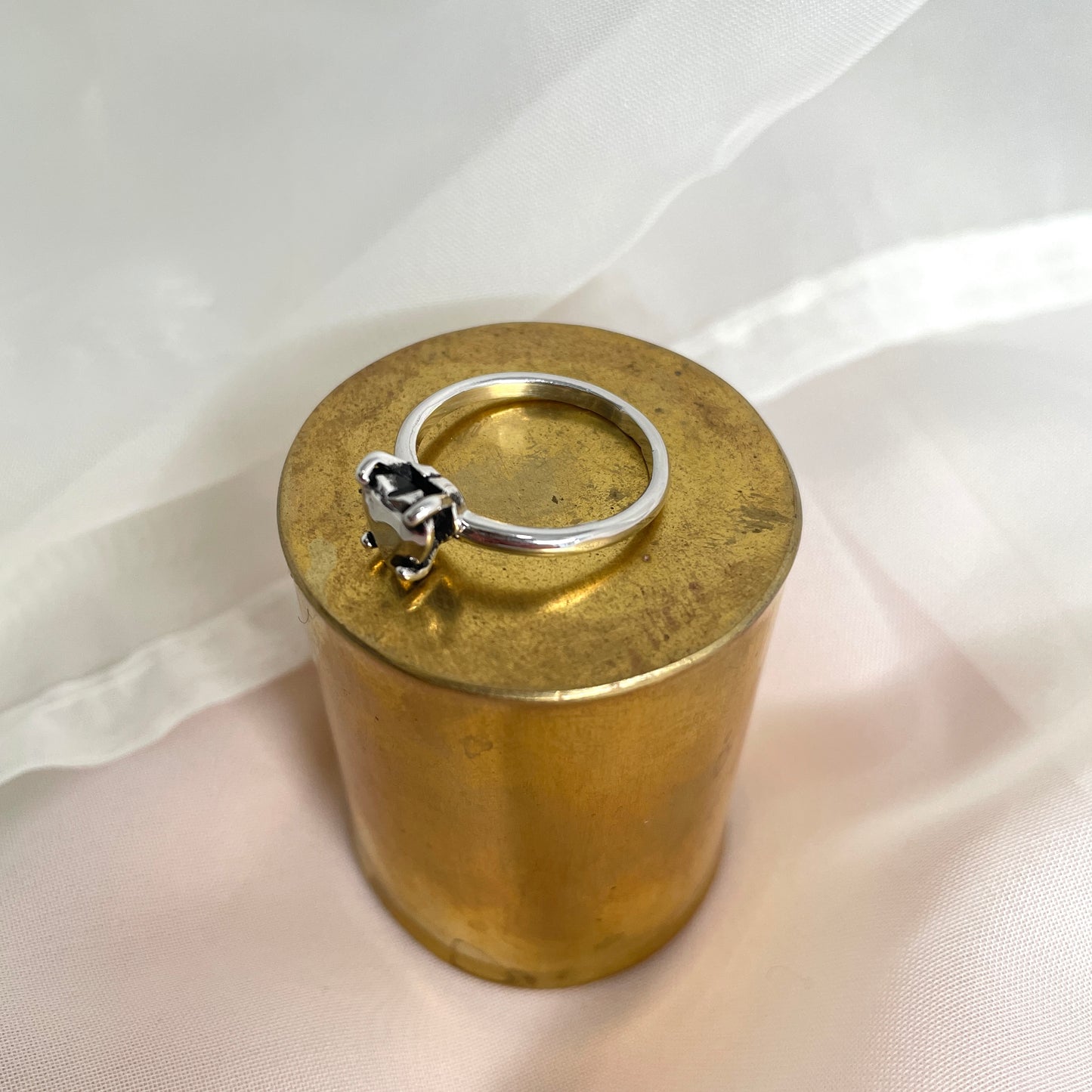 Anello cuore misura 16 in argento bianco - Lumiere Bijoux