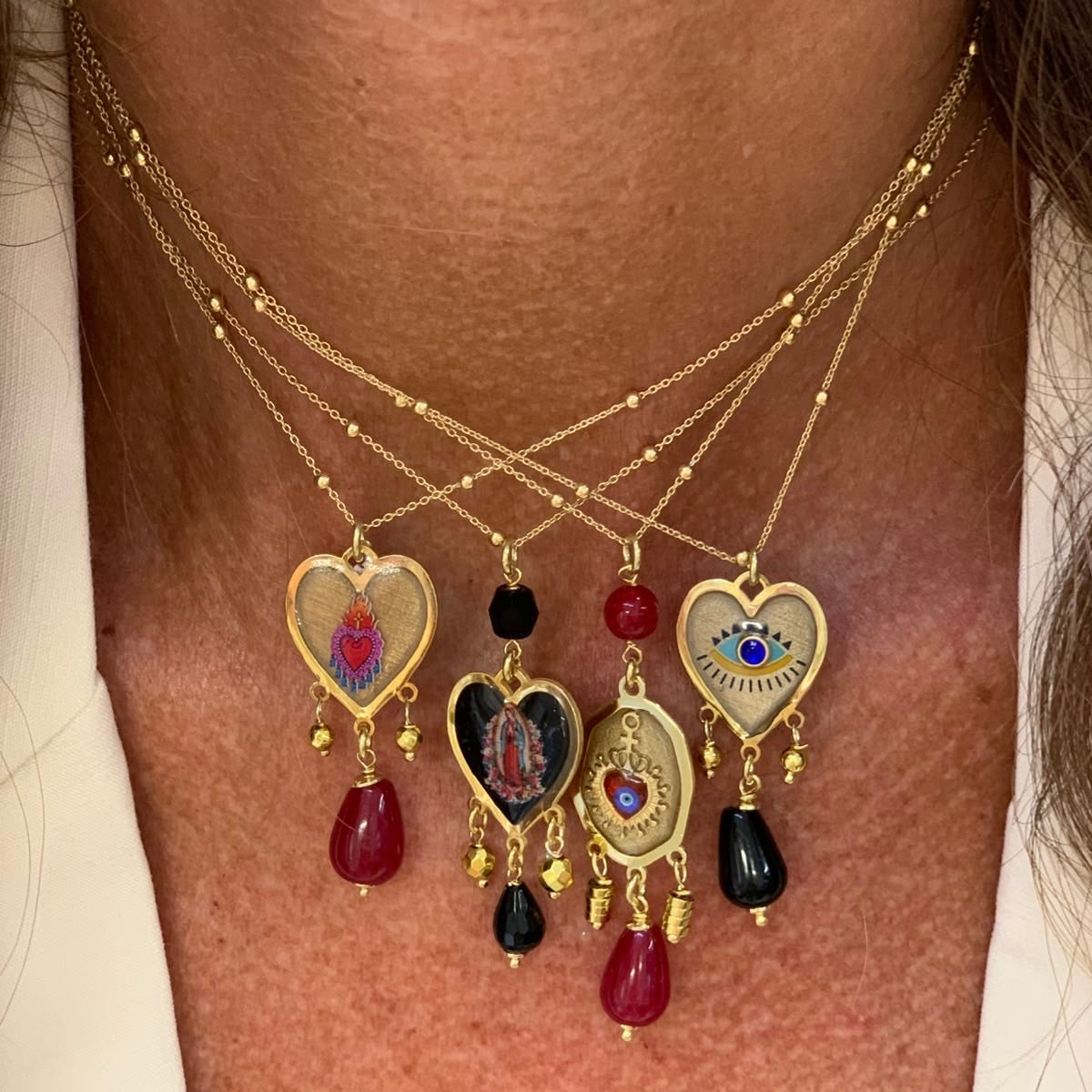Collana Devota catena micro rosario cm 36 oro giallo - Lumiere Bijoux