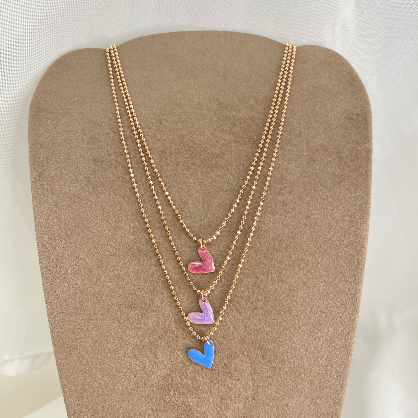 Collana choker militare diamantata con cuore formentera smaltato da 0,8 mm cm 35 - Lumiere Bijoux