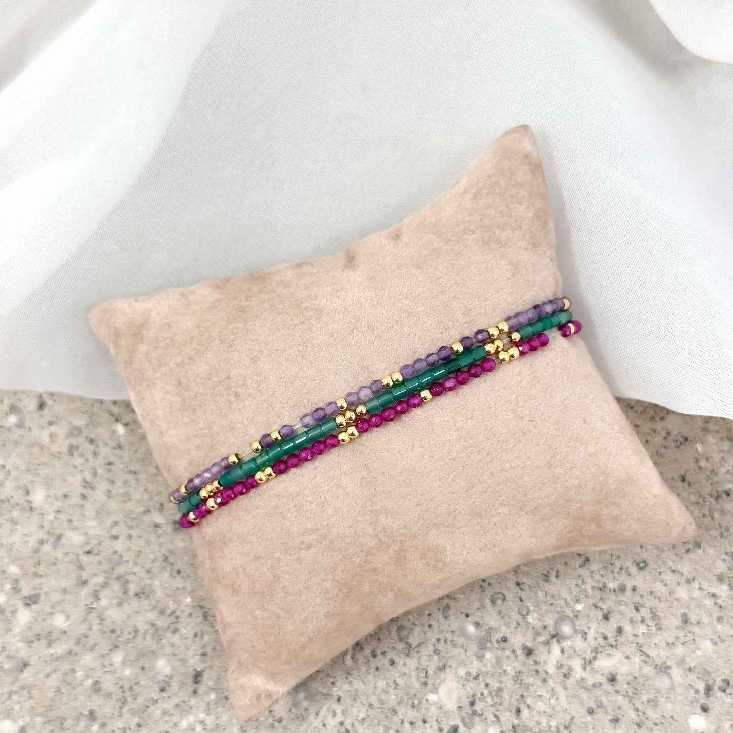 Bracciale elastico perle miyuki multicolore - Lumiere Bijoux
