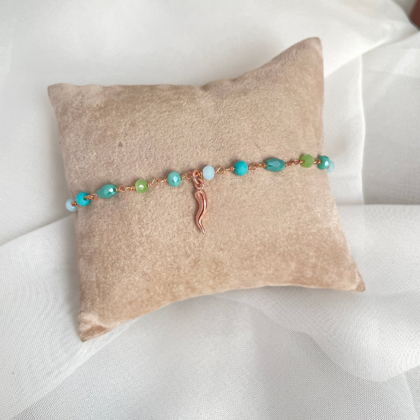 Bracciale cristalli e pendente cm 17 - pezzi unici - Lumiere Bijoux