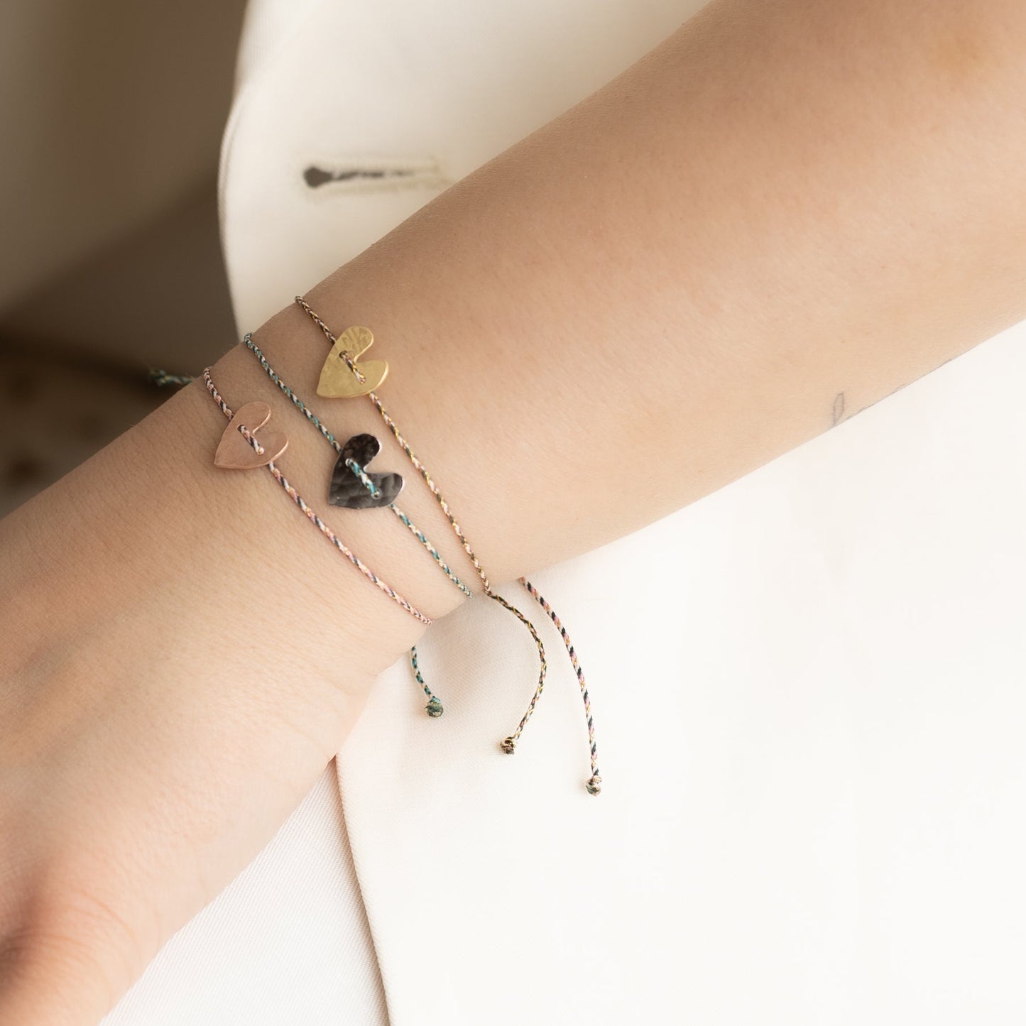 Bracciale cordino cuore Nini pieno - Lumiere Bijoux