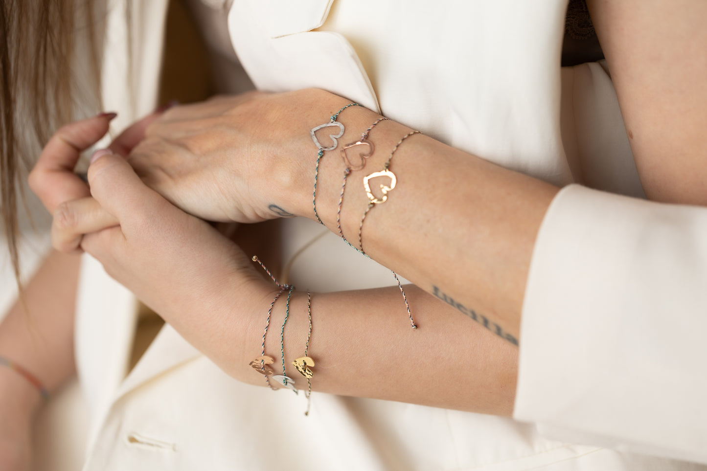 Bracciale cordino cuore Nini vuoto - Lumiere Bijoux