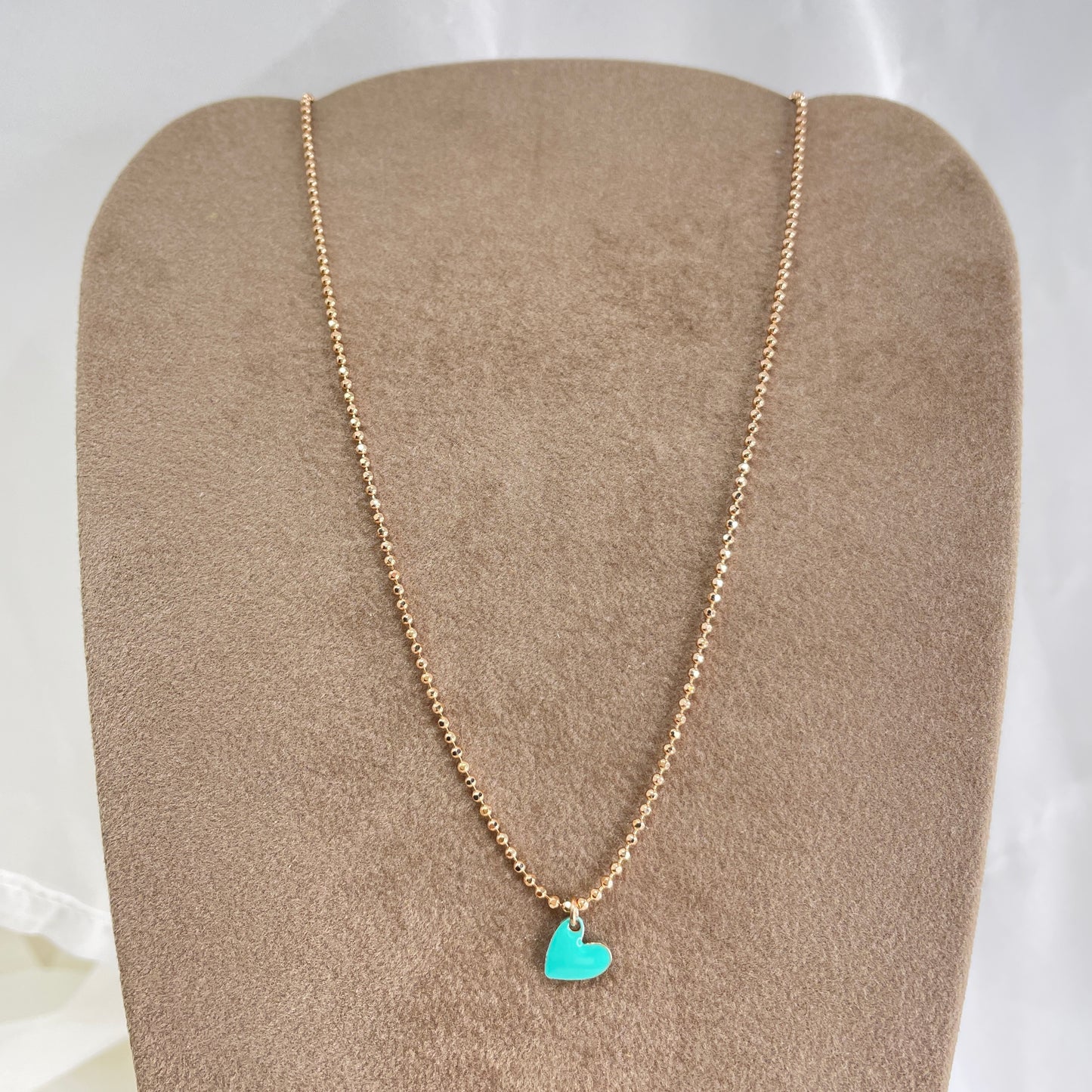 Collana choker militare diamantata cuore sweet da 0,8 mm smaltato cm 35 - Lumiere Bijoux