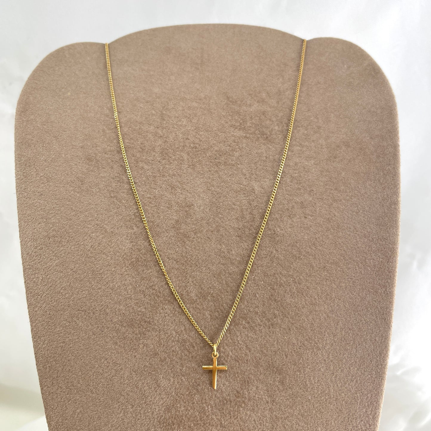 Collana catena grumette cm 35 con micro croce da 1 cm - Lumiere Bijoux