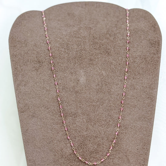 Collana micro cristalli rosa cm 40