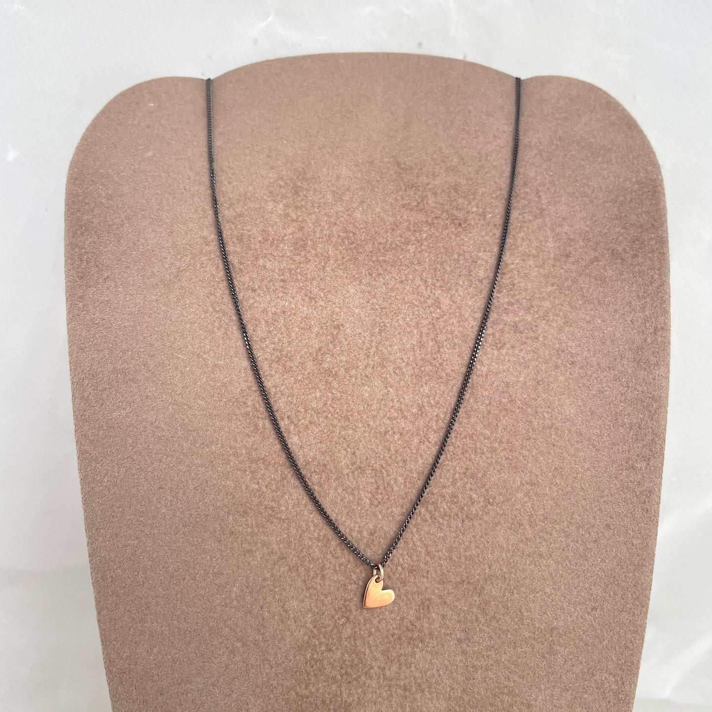 Collana choker grumette rutenio 35 cm con micro cuore sweet 0,5 mm rosè - Lumiere Bijoux
