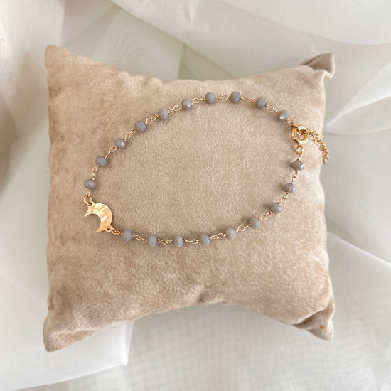 Bracciale cristalli multicolore con soggetti da 0,8 mm cuore o quadrifoglio o luna cm 17 - pezzi unici - Lumiere Bijoux