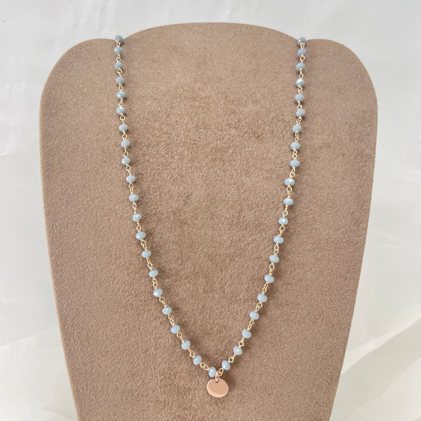 Collana cristalli grigi cm 40 con tondino da 0,8 mm - pezzo unico - Lumiere Bijoux