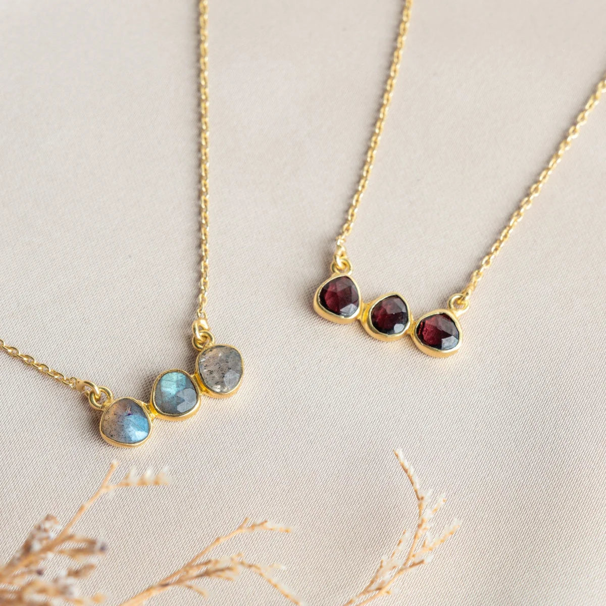 Collana Jumbo cm 40 con granato o labradorite - Lumiere Bijoux