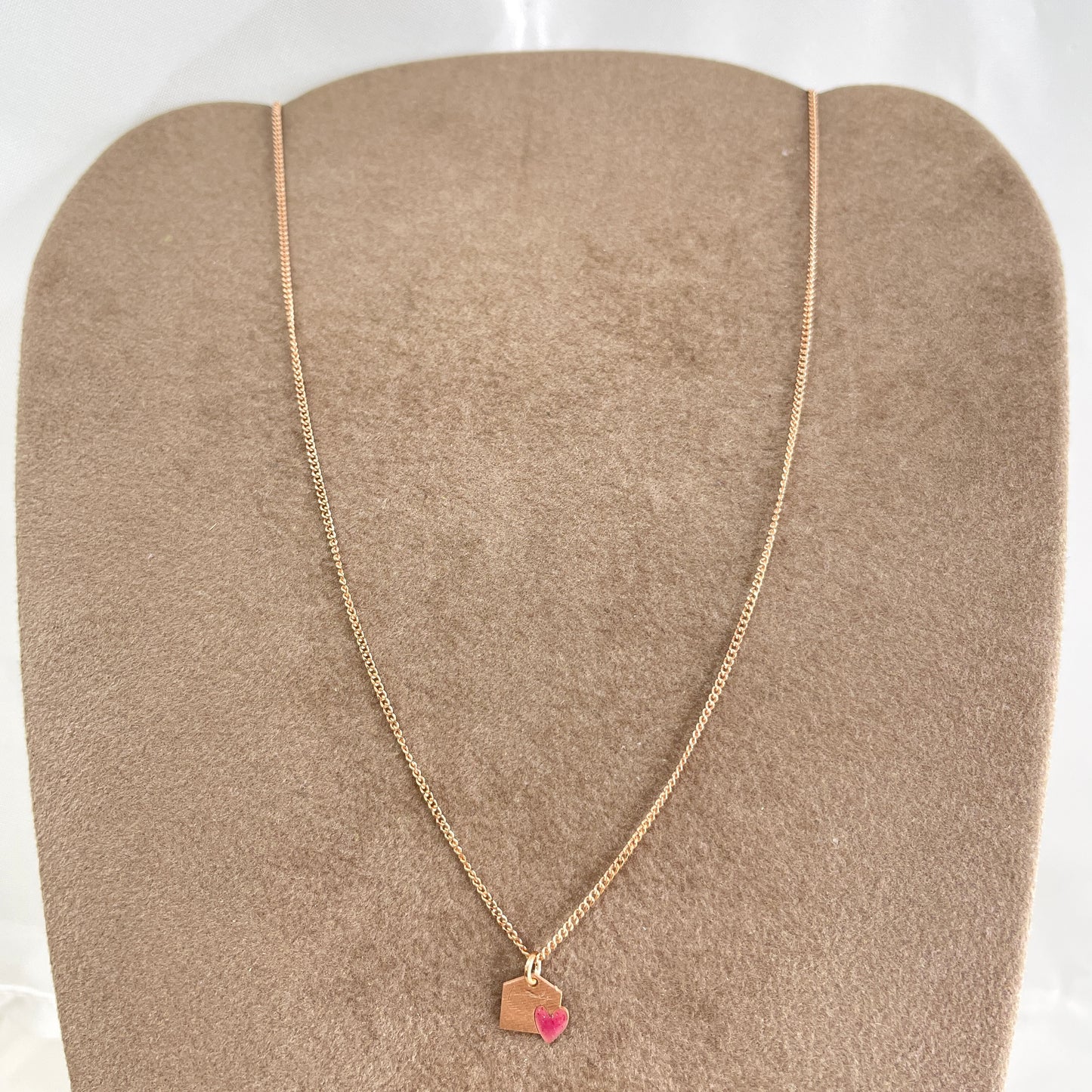 Collana choker grumette casetta family da 0,8 mm cuore smaltato cm 35 - Lumiere Bijoux