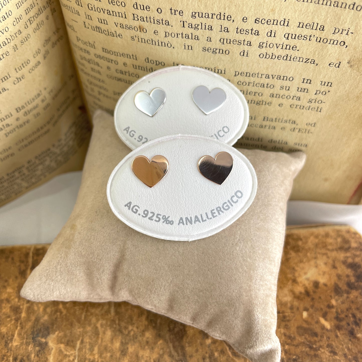 Coppia orecchini a lobo cuore da 1 cm - Lumiere Bijoux