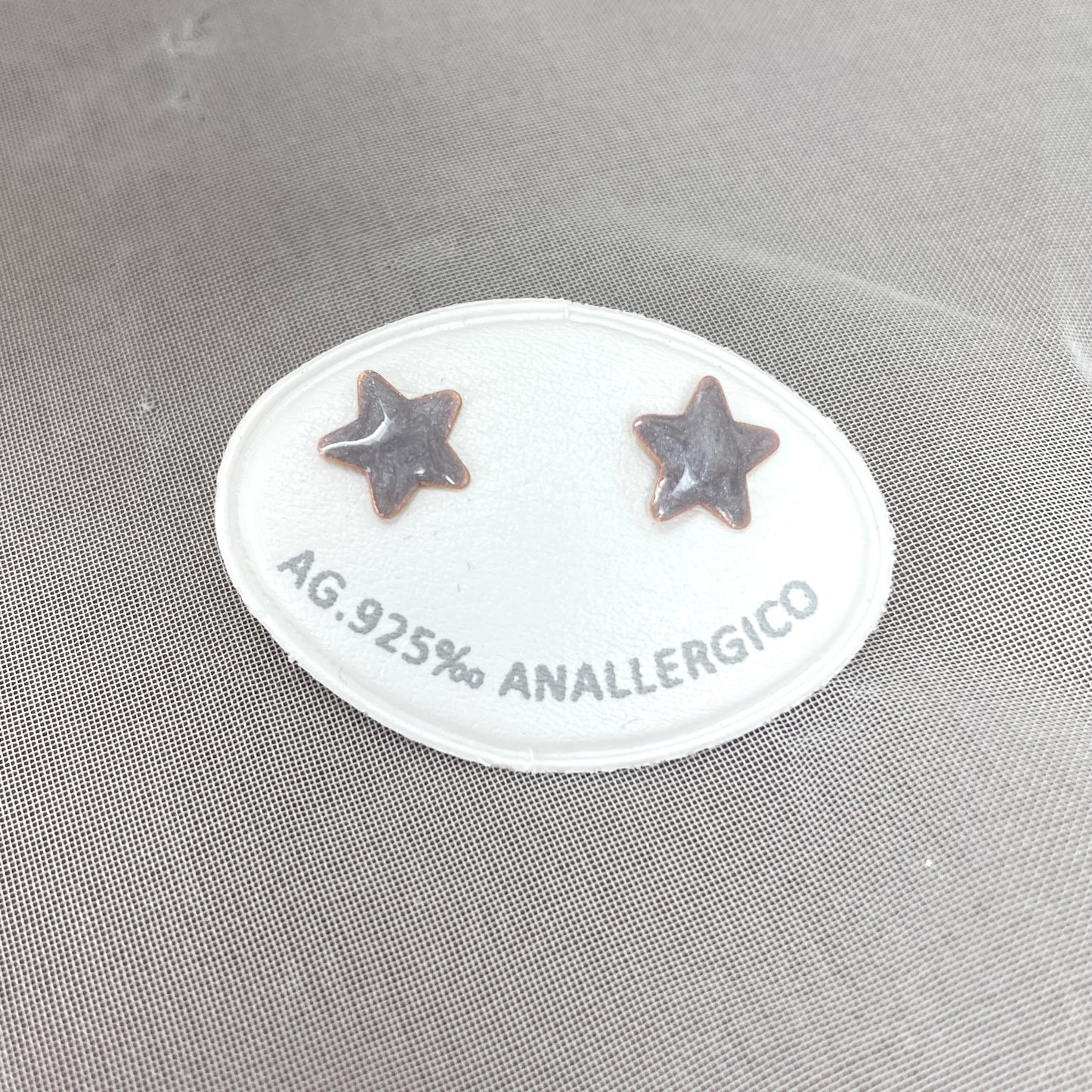 Coppia orecchini a lobo a forma di stella da 0,8 mm smaltati - chiusura a farfallina - Lumiere Bijoux