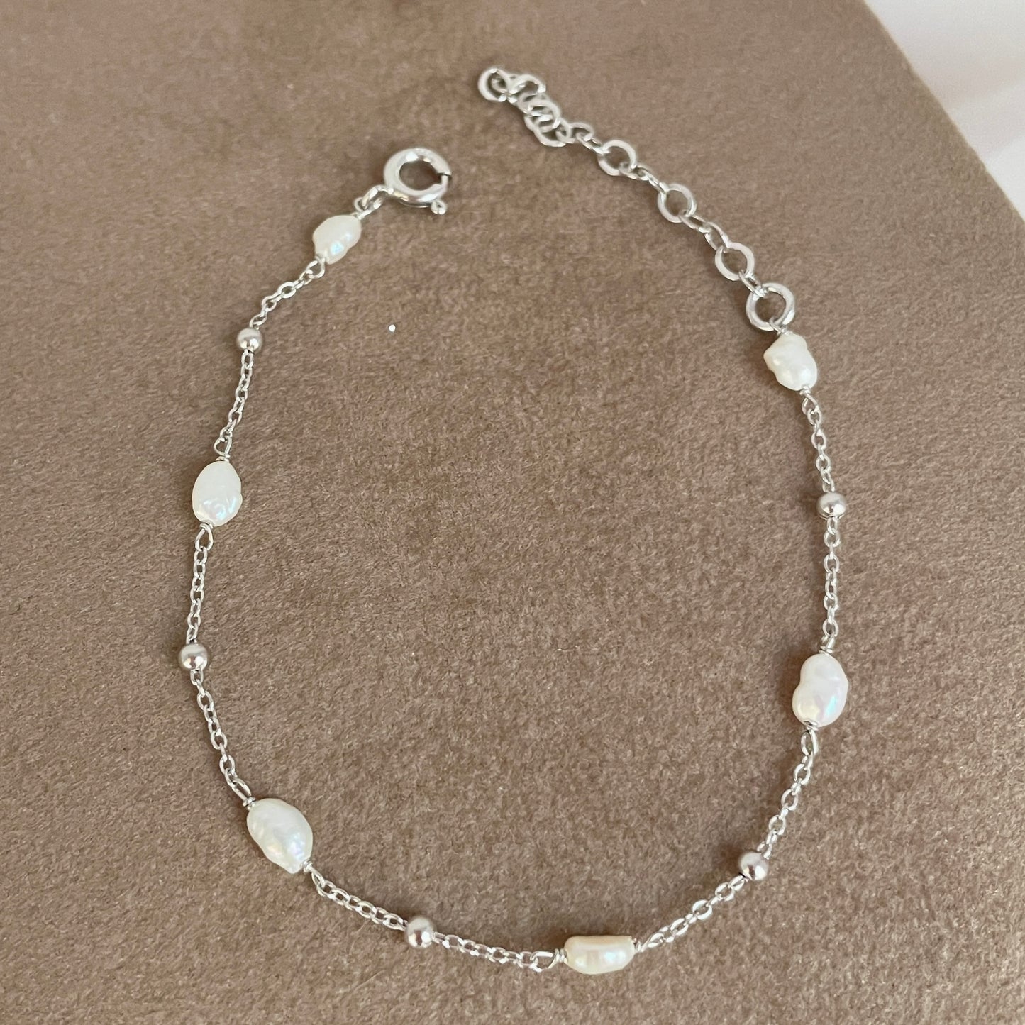 Bracciale perle rosè o argento bianco cm 17 - pezzi unici - Lumiere Bijoux