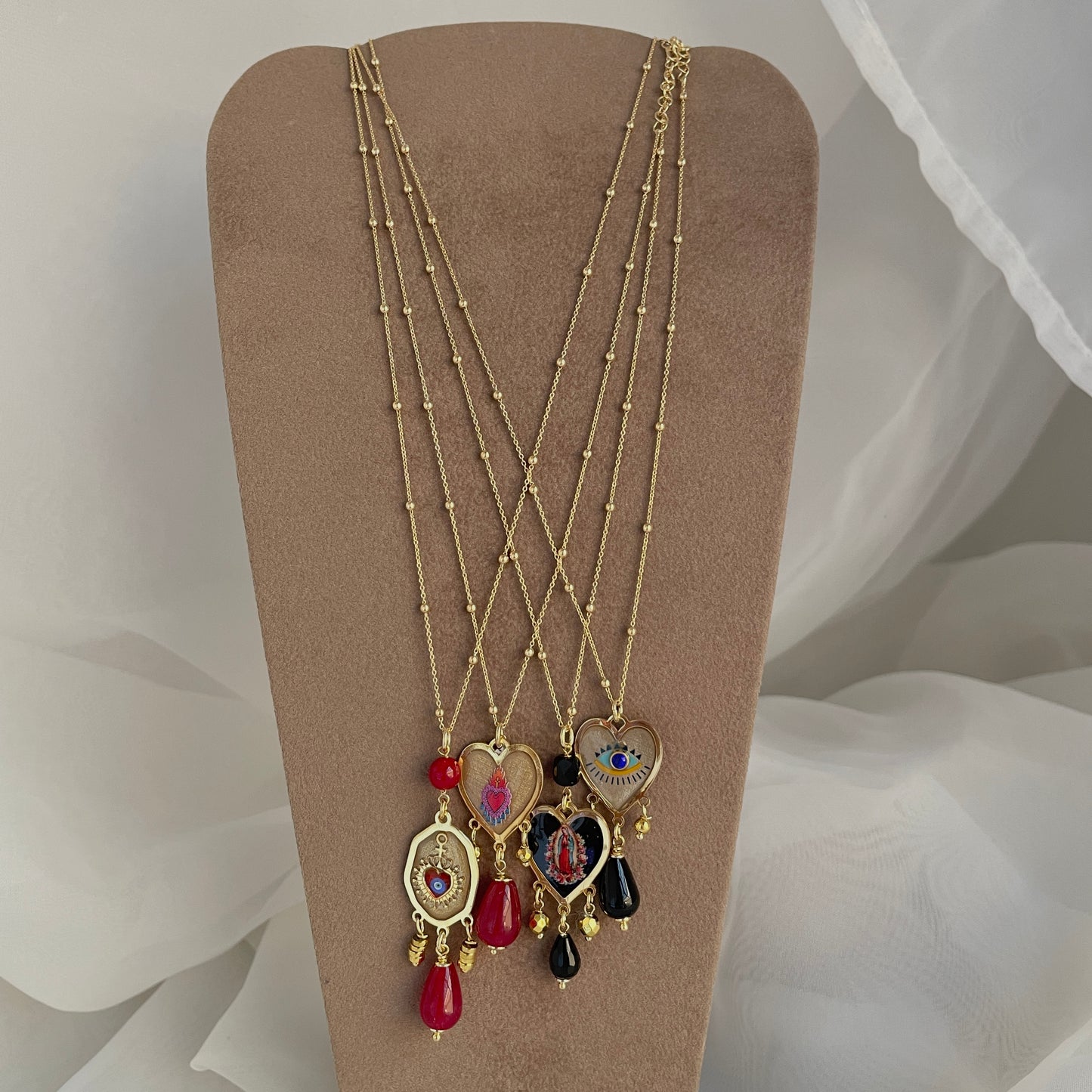 Collana Devota catena micro rosario cm 36 oro giallo - Lumiere Bijoux
