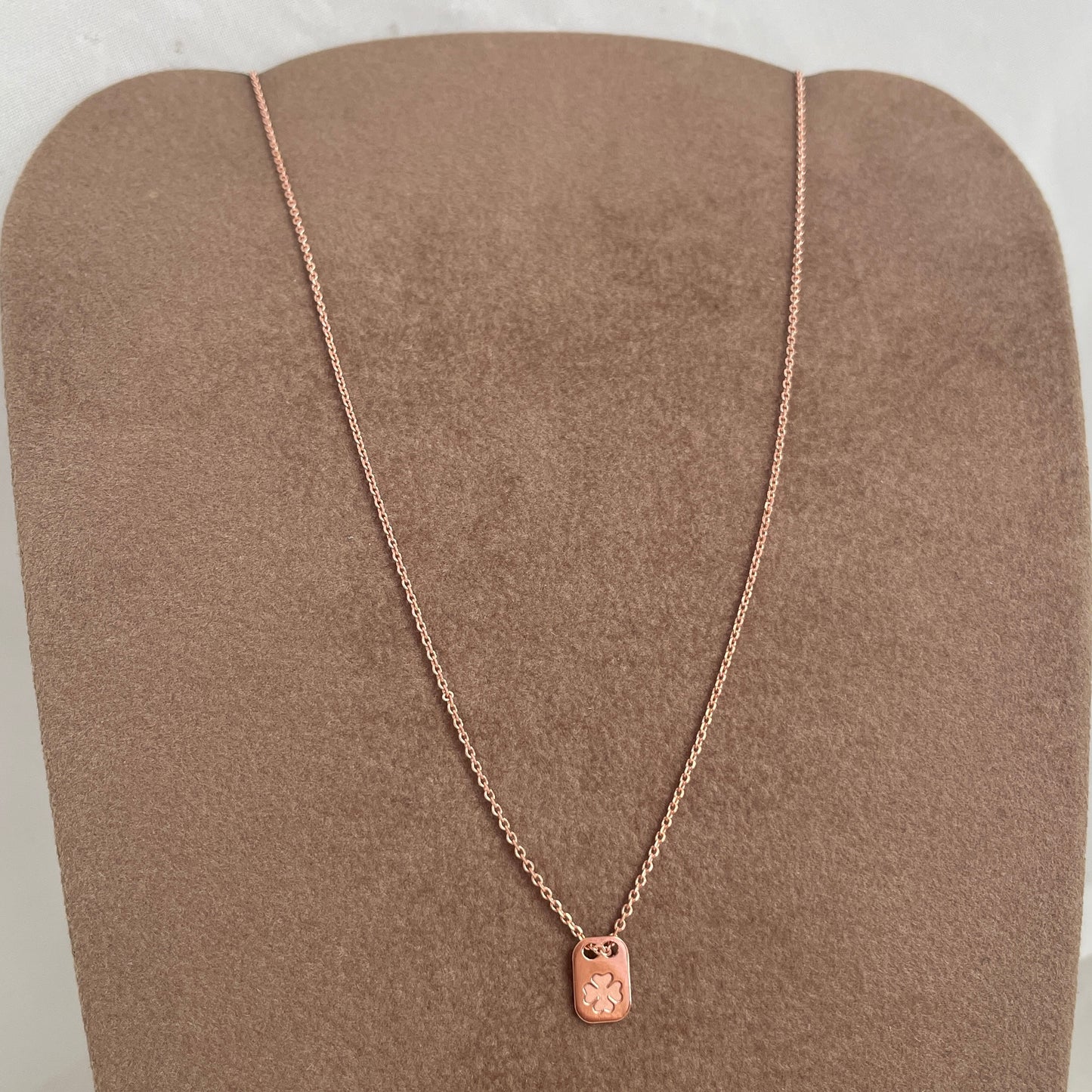 Collana Noisette con mini targhetta cuore o stella in argento rosé 35 cm - Lumiere Bijoux