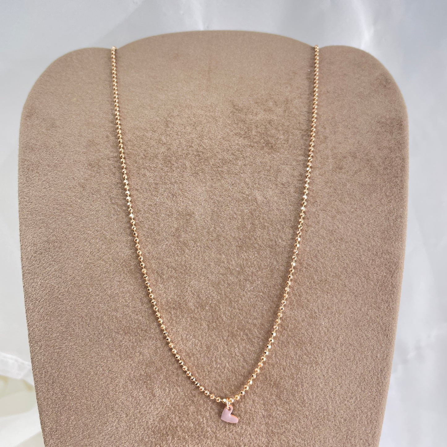 Collana choker militare diamantata micro cuore bacio da 0,5 mm smaltato cm 35 - Lumiere Bijoux