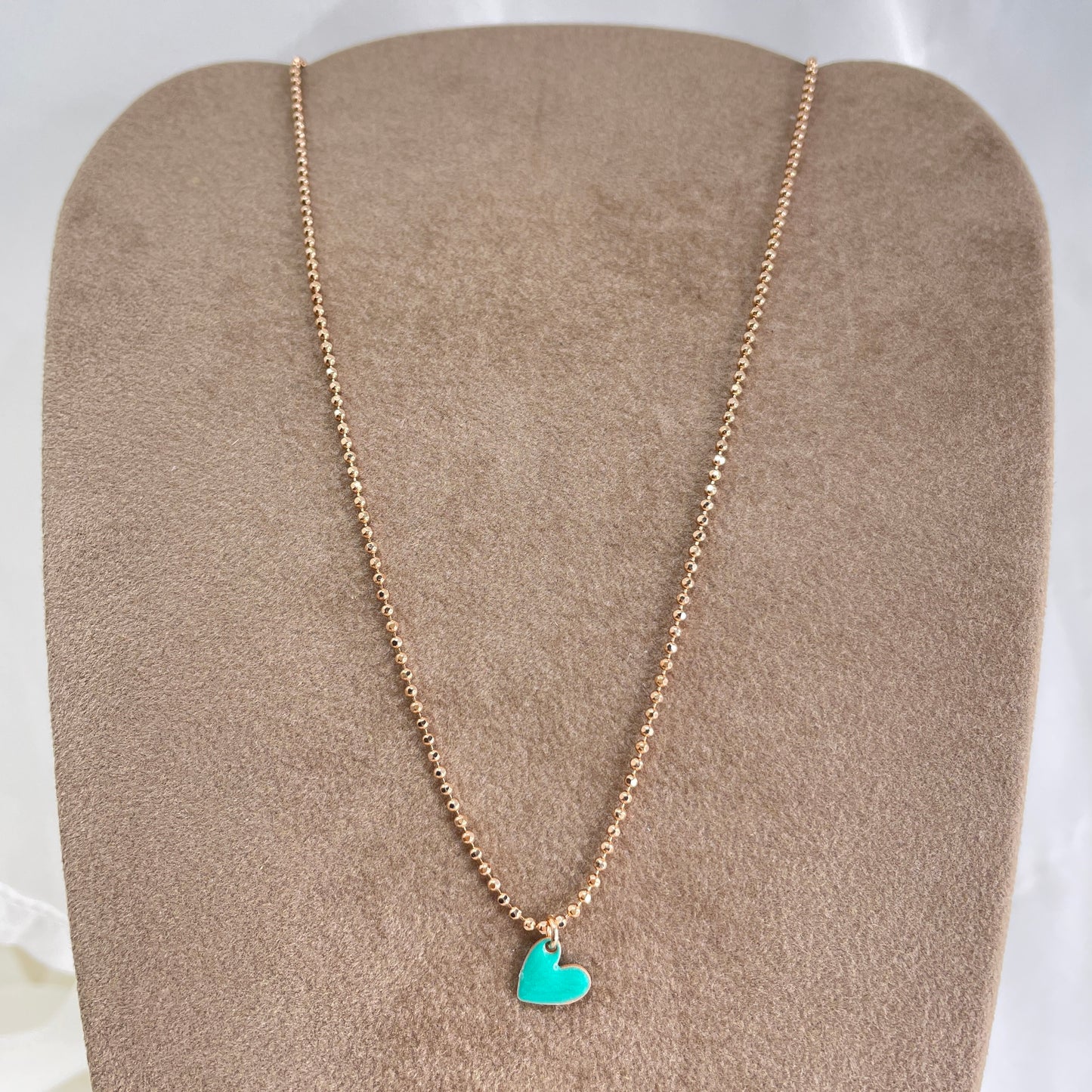 Collana choker militare diamantata cuore sweet da 0,8 mm smaltato cm 35 - Lumiere Bijoux