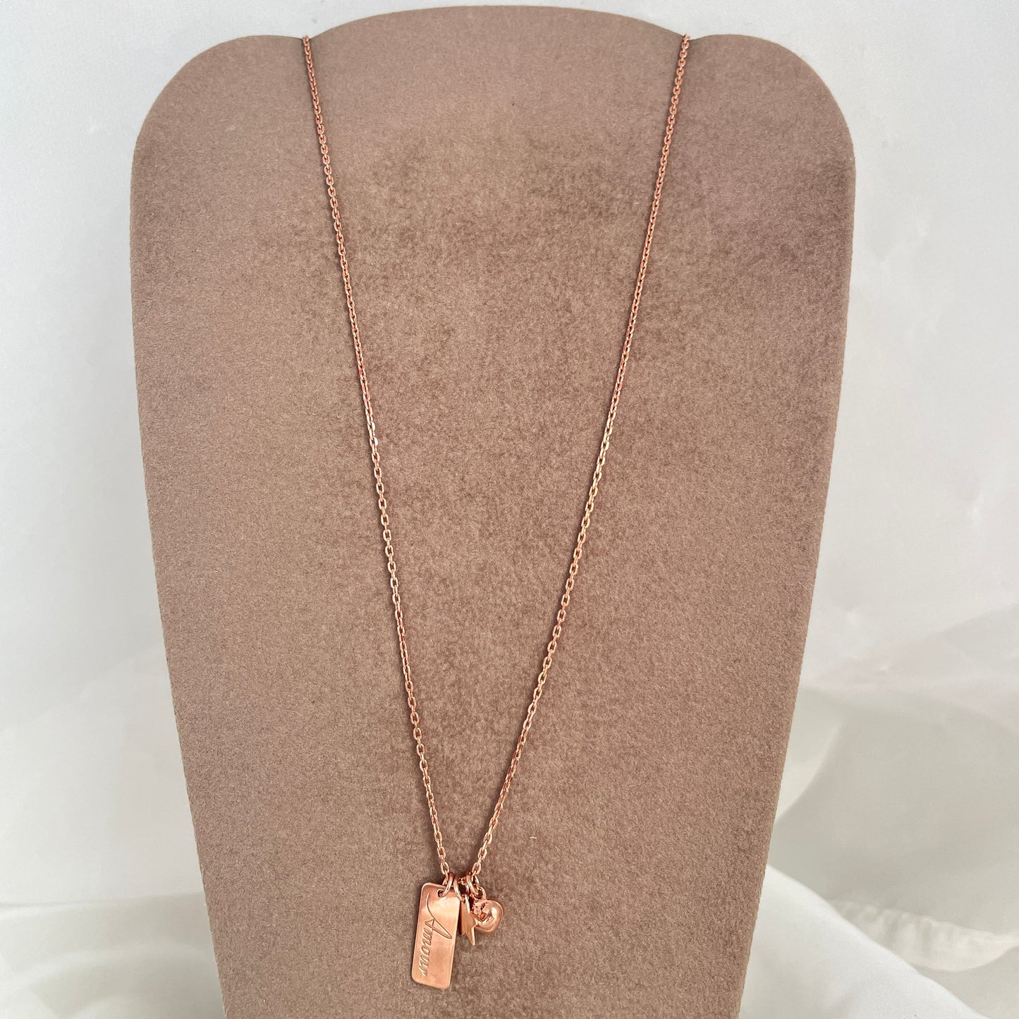 Collana catena forzatina cm 45 con cialdina Amour e stella da 0,8 mm e cuore piccolo bombato - pezzo unico