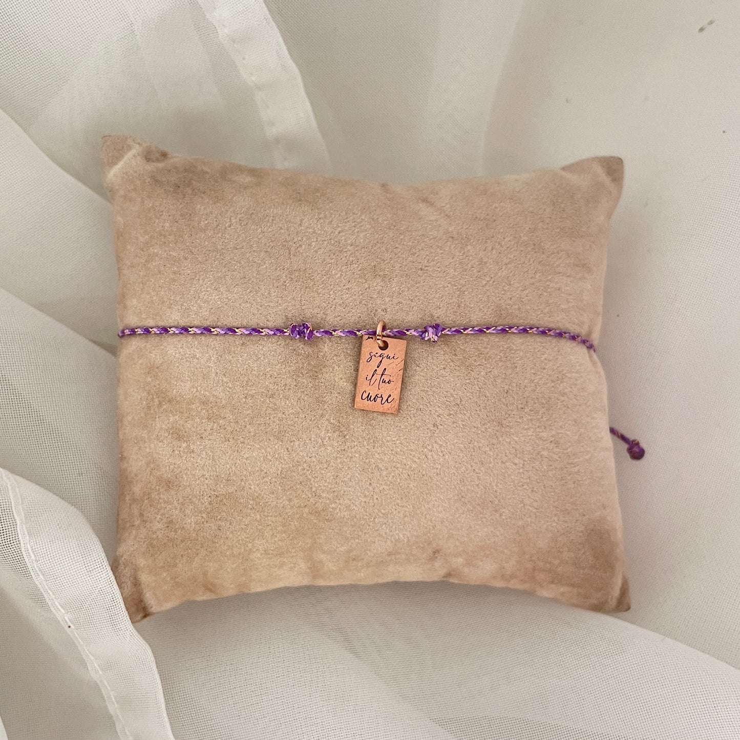 Bracciale cordino regolabile con frase emozionale - Lumiere Bijoux