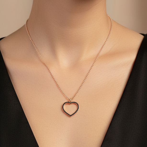 Collana catena militare diamantata cm 50 con soggetto di zirconi da 2 cm - Lumiere Bijoux