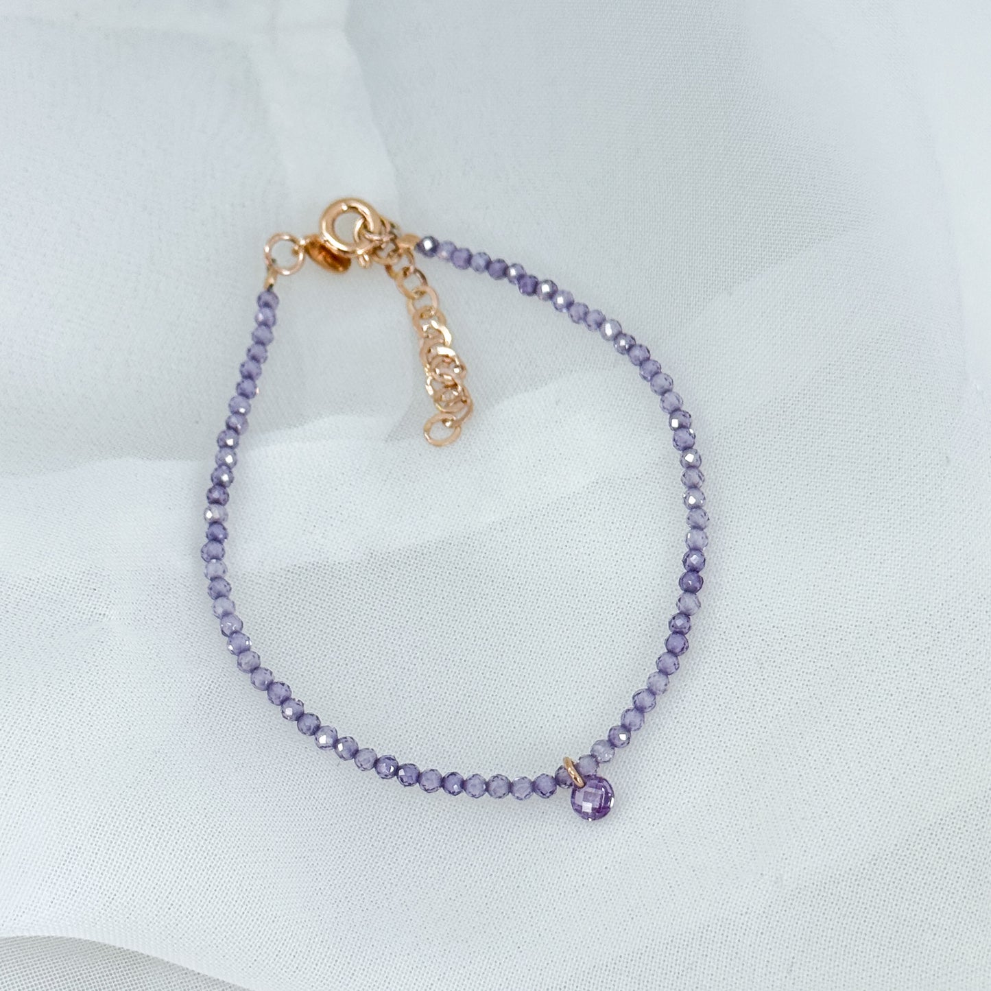 Bracciale cristalli con cristallo singolo pendente - Lumiere Bijoux