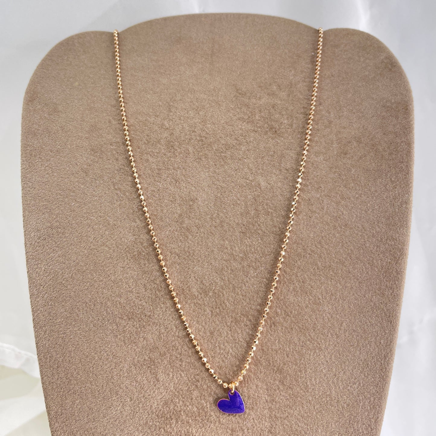 Collana choker militare diamantata cuore sweet da 0,8 mm smaltato cm 35 - Lumiere Bijoux