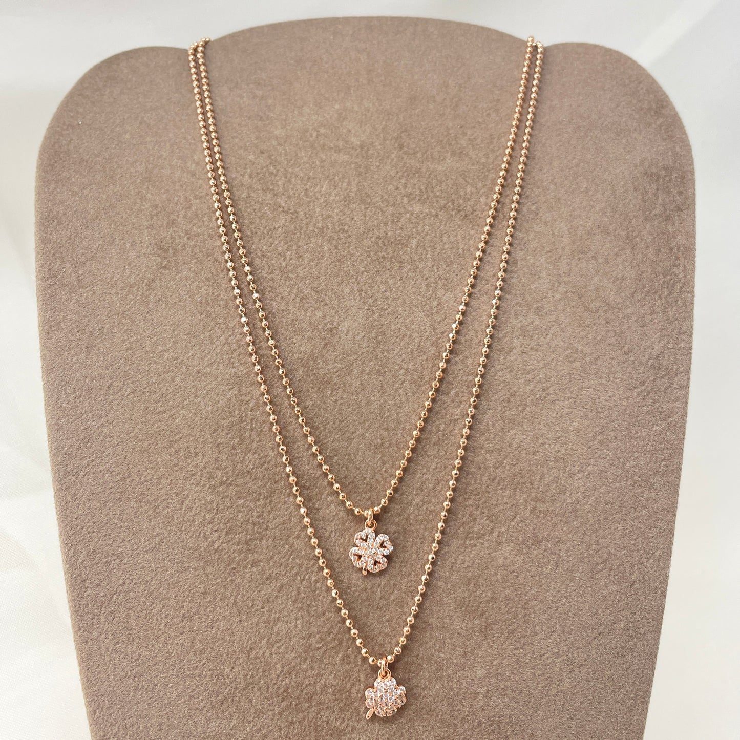 Collana choker militare cm 35 con quadrifoglio zirconi bianchi - Lumiere Bijoux