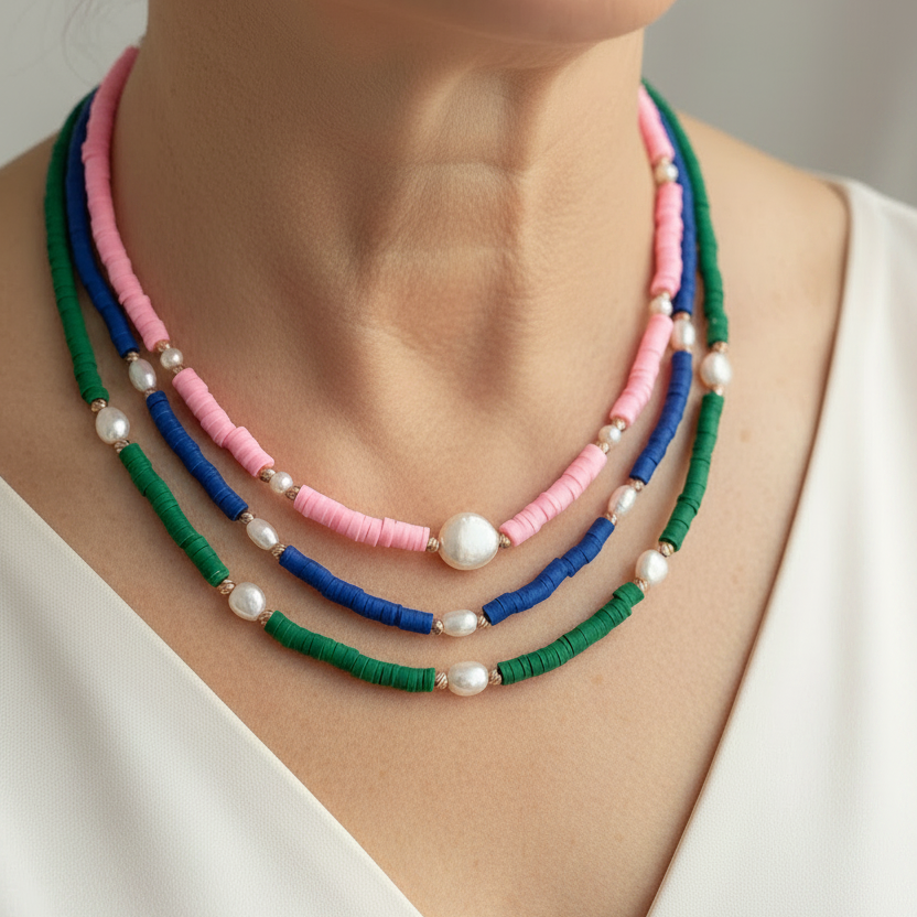 Collana gommini blu - cm 38 - Lumiere Bijoux