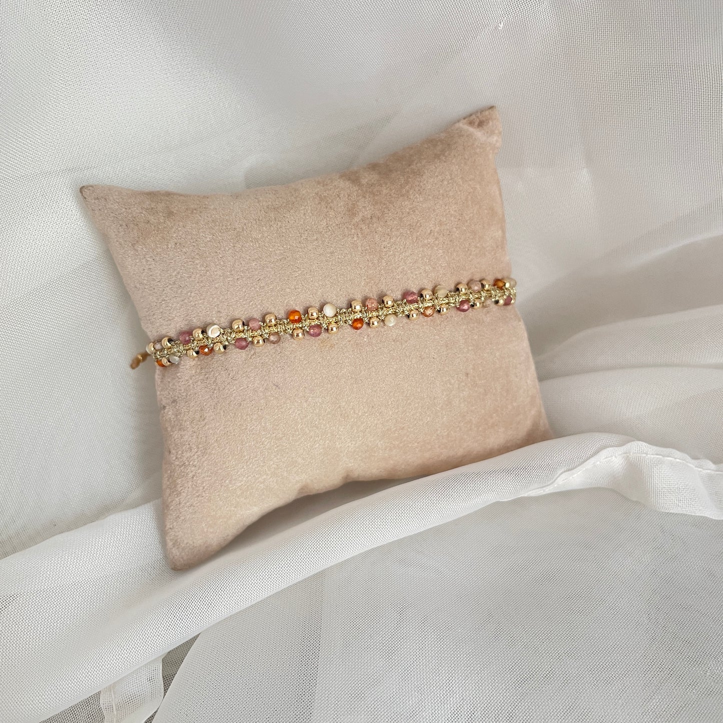 Bracciale Parigi pietre semi preziose regolabile