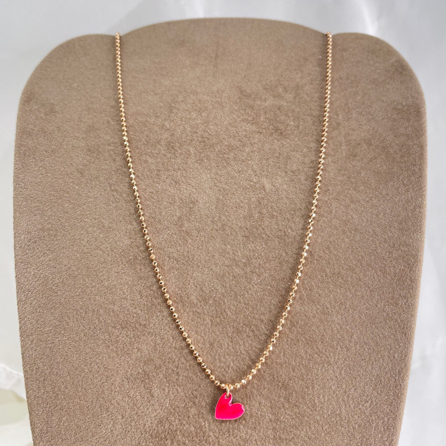 Collana choker militare diamantata cuore sweet da 0,8 mm smaltato cm 35 - Lumiere Bijoux