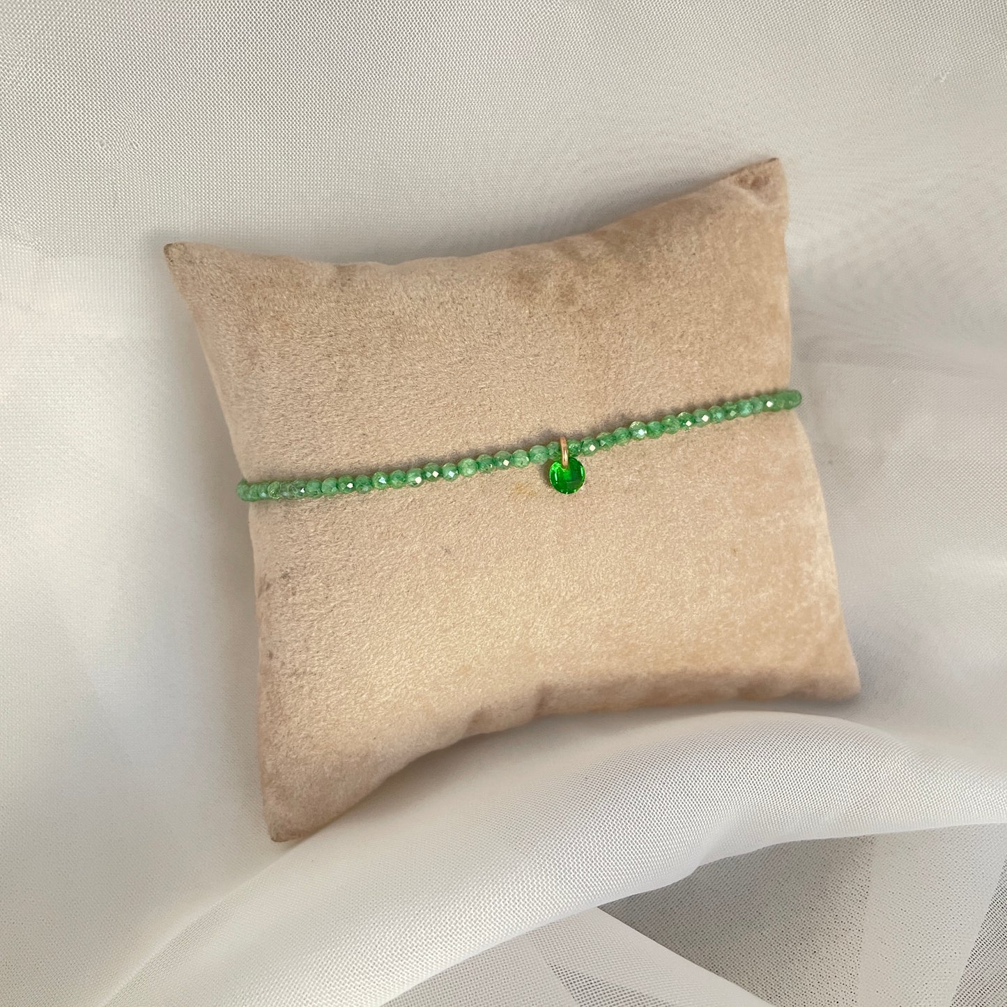 Bracciale cristalli cm 17 con zircone pendente - pezzi unici - Lumiere Bijoux