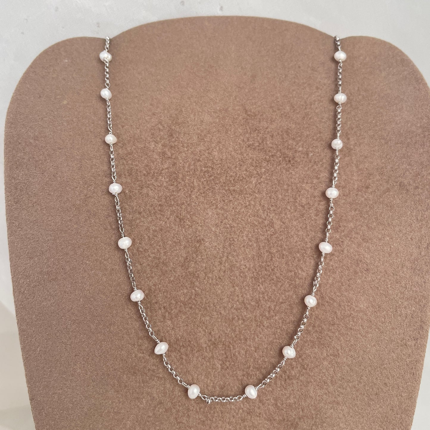 Collana rado perle bianche cm35 - Lumiere Bijoux